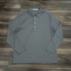 Criquet Polo Shirt Mens XL Gray Long Sleeve 100% Pima Cotton Solid Golf